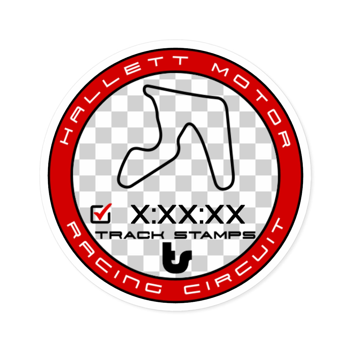 Hallett Motor Racing Circuit, Personalized Time 1.8M Decal