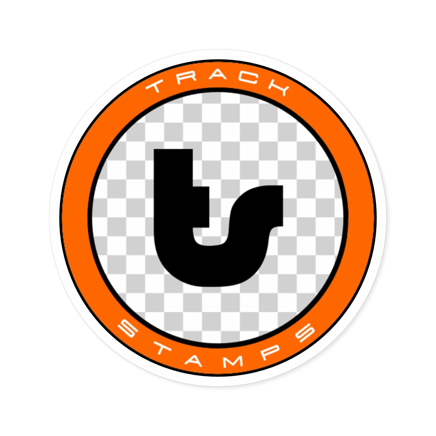 Track Stamps Round Sticker | Stylish Automotive Decal