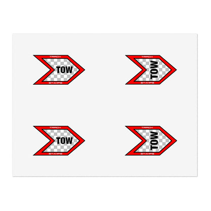 Tow Hook Sticker Sheet - 4 qty, 3.5 inch Stickers (Red)