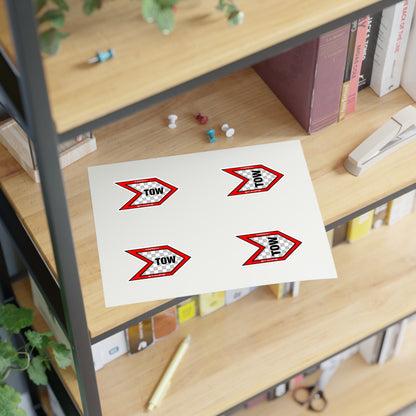 Tow Hook Sticker Sheet - 4 qty, 3.5 inch Stickers (Red)