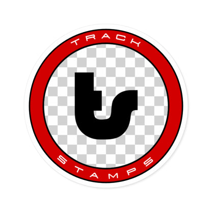 Track Stamps Round Sticker | Stylish Automotive Decal