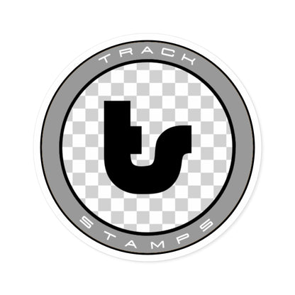 Track Stamps Round Sticker | Stylish Automotive Decal