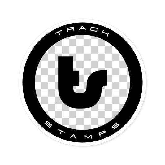 Track Stamps Round Sticker | Stylish Automotive Decal