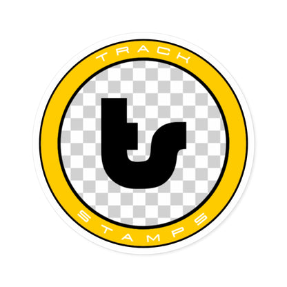 Track Stamps Round Sticker | Stylish Automotive Decal