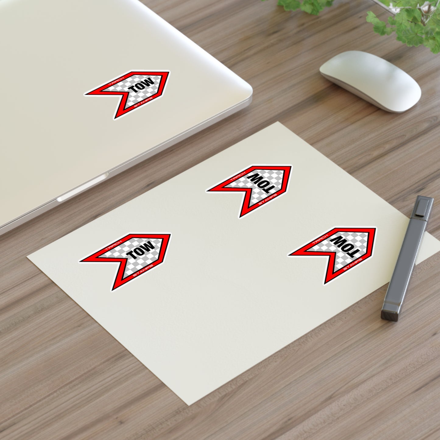 Tow Hook Sticker Sheet - 4 qty, 3.5 inch Stickers (Red)
