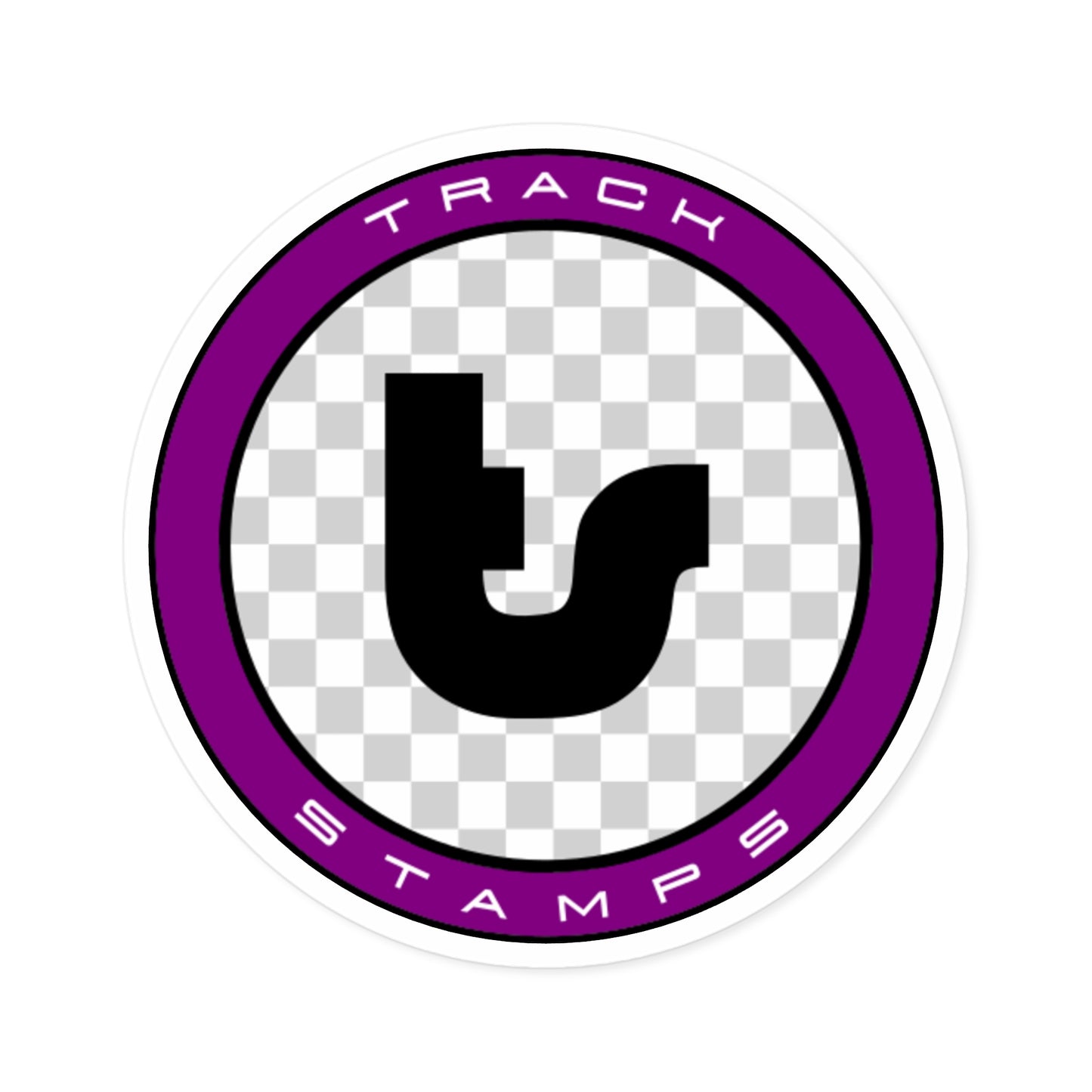 Track Stamps Round Sticker | Stylish Automotive Decal