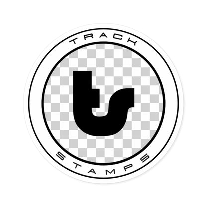 Track Stamps Round Sticker | Stylish Automotive Decal