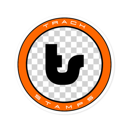 Track Stamps Round Sticker | Stylish Automotive Decal