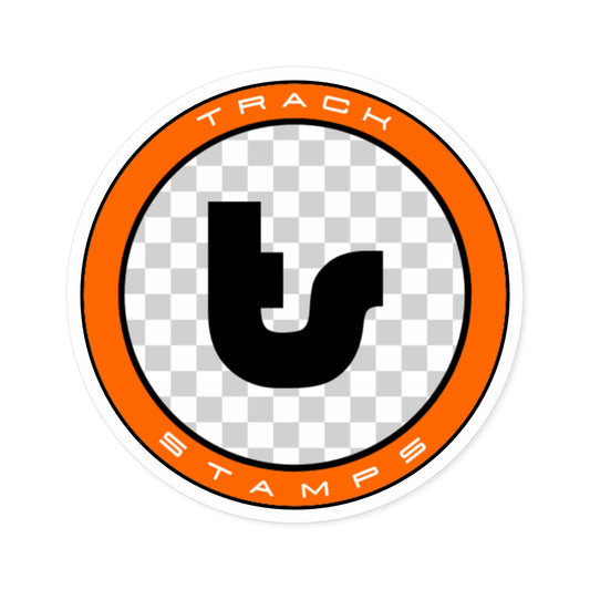 Track Stamps Round Sticker | Stylish Automotive Decal