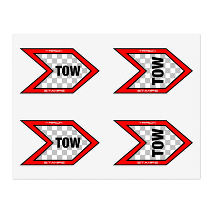 Tow Hook Sticker Sheet - 4 qty, 3.5 inch Stickers (Red)