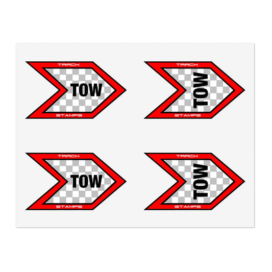 Tow Hook Sticker Sheet - 4 qty, 3.5 inch Stickers (Red)