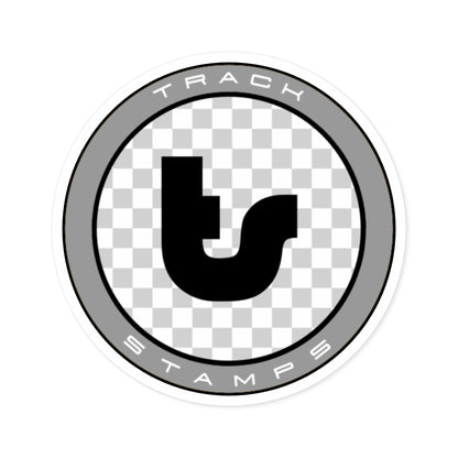 Track Stamps Round Sticker | Stylish Automotive Decal