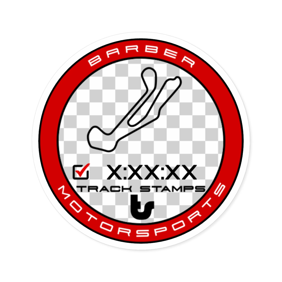 Barber Motorsports Park, Personalized Time 2.38M Decal