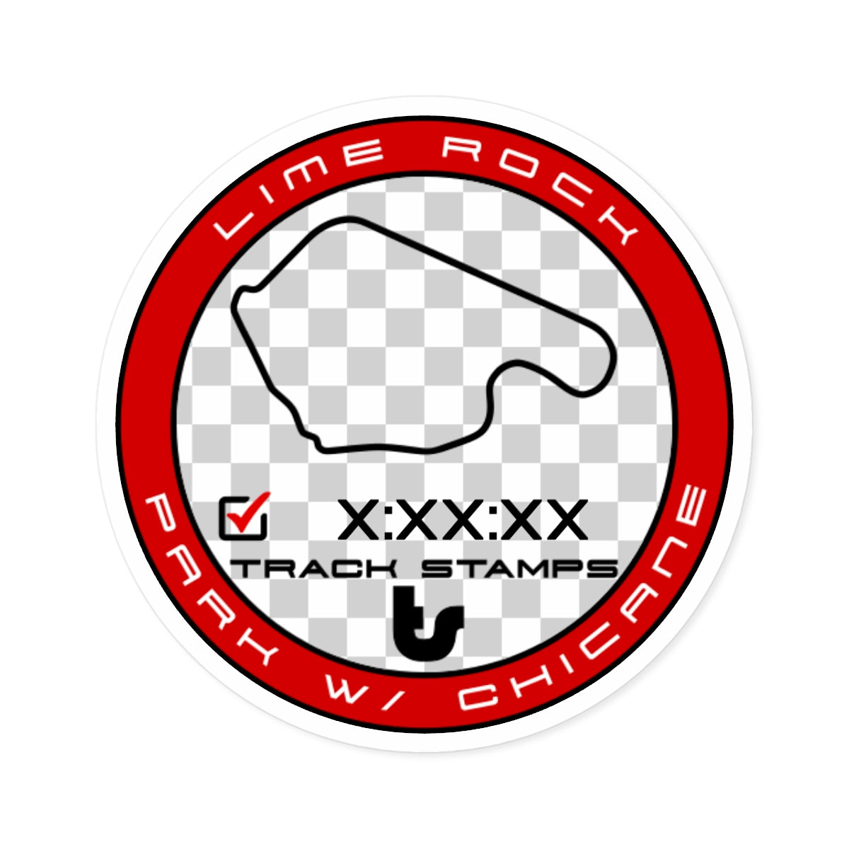 Lime Rock Park w/ Chicane, Personalized Time 1.5M Decal