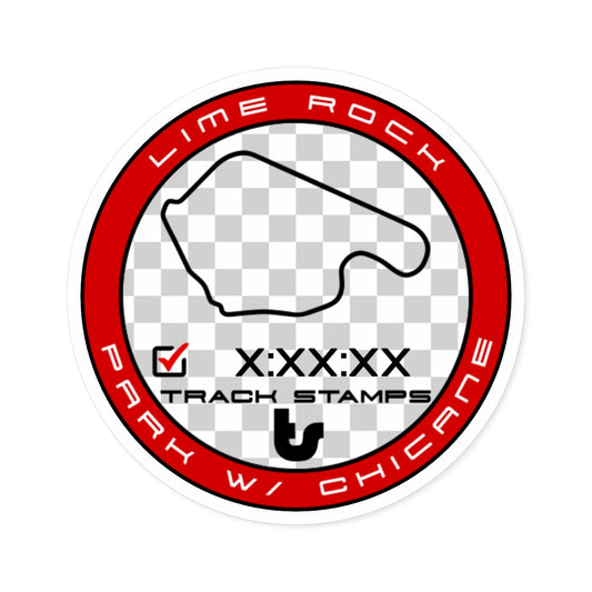 Lime Rock Park w/ Chicane, Personalized Time 1.5M Decal