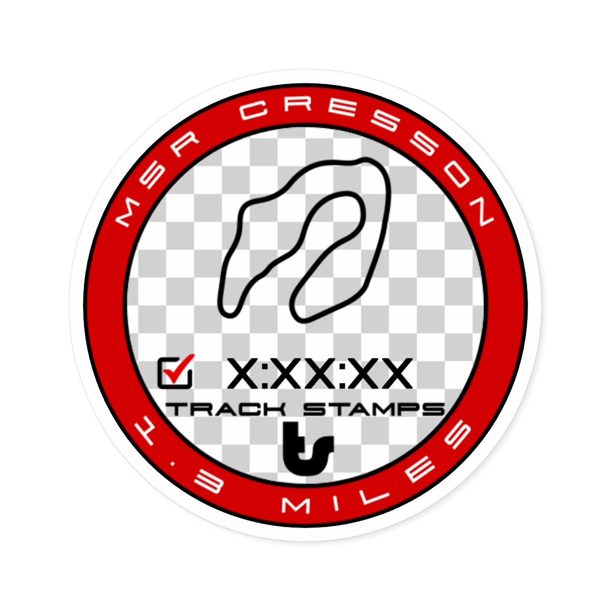 Motor Sports Ranch Cresson (MSR Cresson), Personalized Time 1.3M Decal