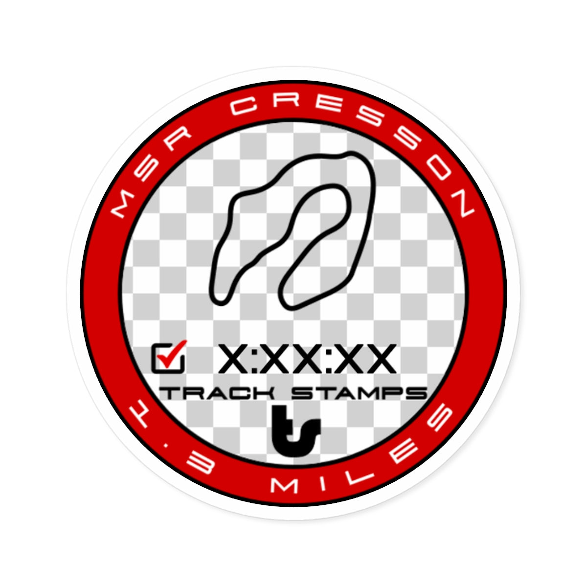 Motor Sports Ranch Cresson (MSR Cresson), Personalized Time 1.3M Decal