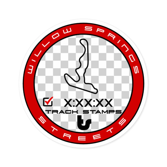 Willow Springs Raceway, Personalized Time 1.5M Streets Decal