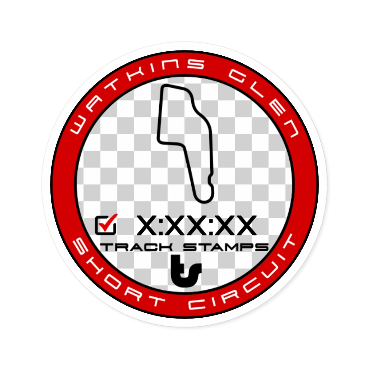 Watkins Glen International, Personalized Time 2.45M Short Decal