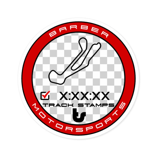 Barber Motorsports Park, Personalized Time 2.38M Decal