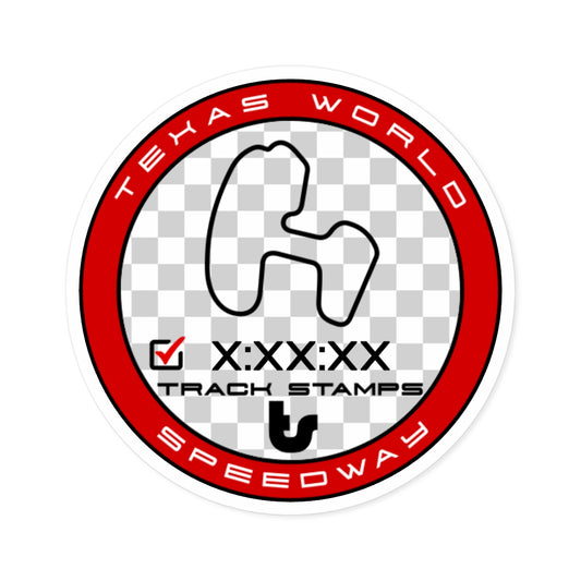 Texas World Speedway, Personalized Time 2.9M Decal