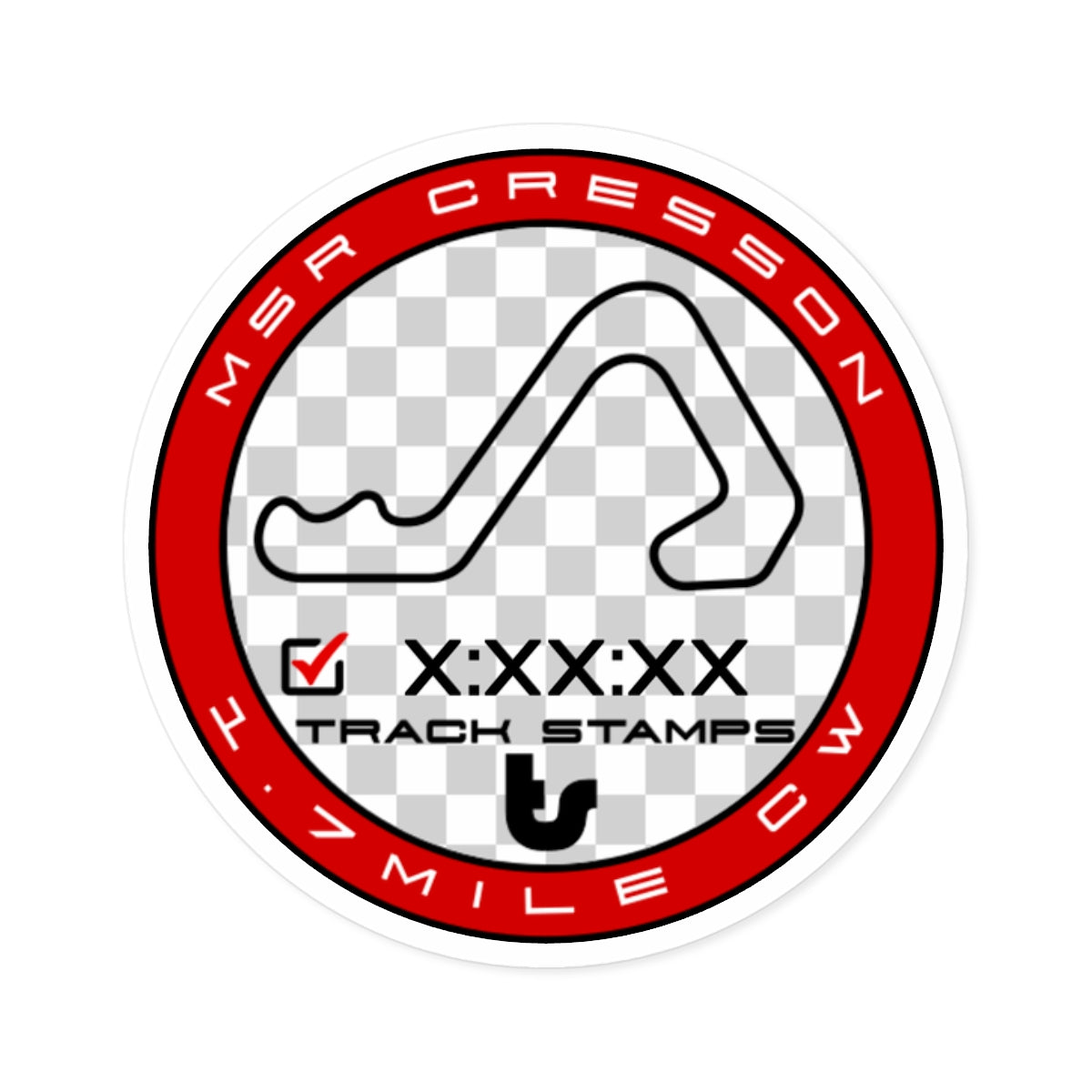 Motor Sports Ranch Cresson (MSR CRESSON), Personalized Time 1.7M CW Decal