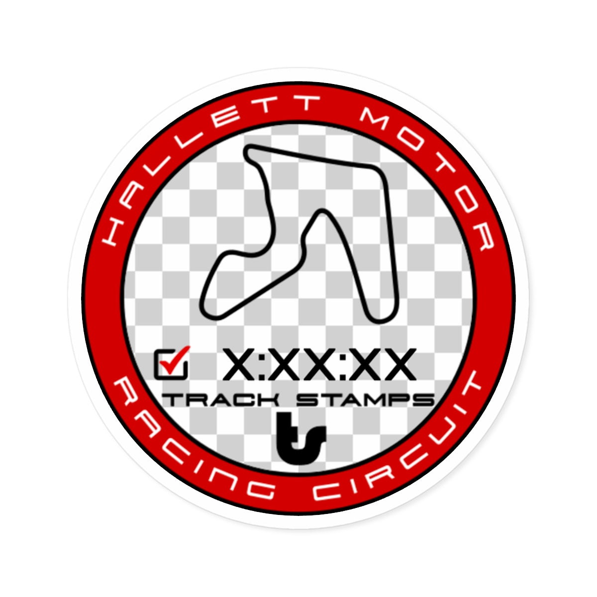 Hallett Motor Racing Circuit, Personalized Time 1.8M Decal