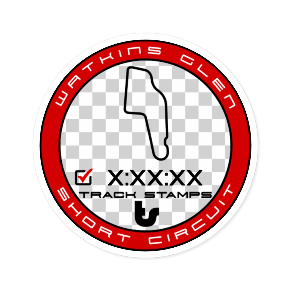 Watkins Glen International, Personalized Time 2.45M Short Decal