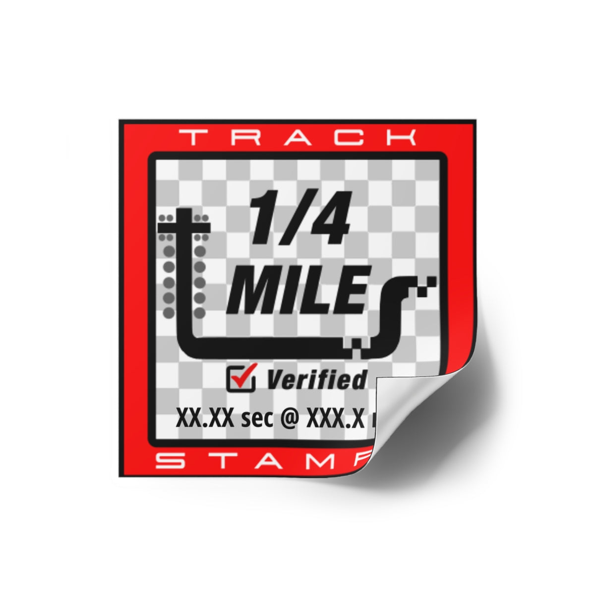 Drag Racing, Personalized Time 1/4 Mile Decal
