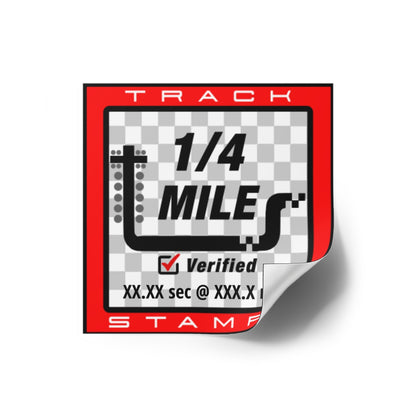 Drag Racing, Personalized Time 1/4 Mile Decal