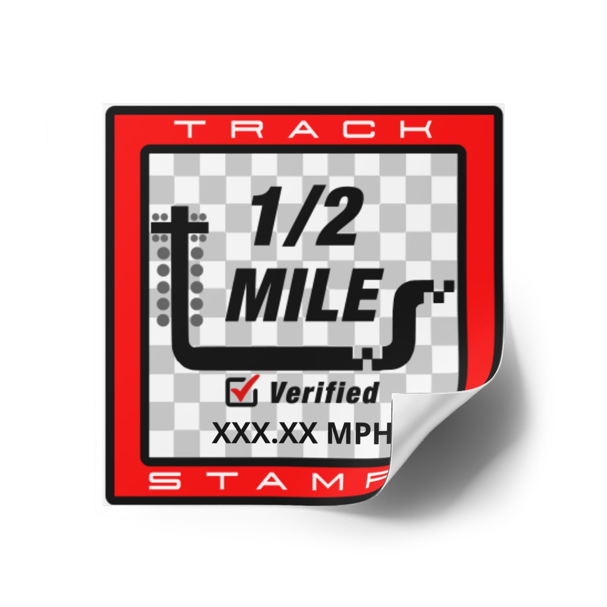 Drag Racing, Personalized Time 1/2 Mile Decal