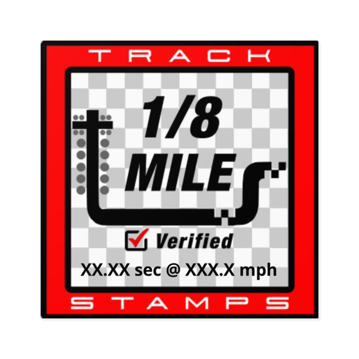 Drag Racing, Personalized Time 1/8 Mile Decal