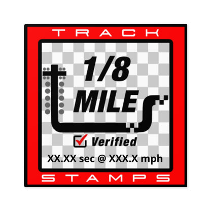 Drag Racing, Personalized Time 1/8 Mile Decal
