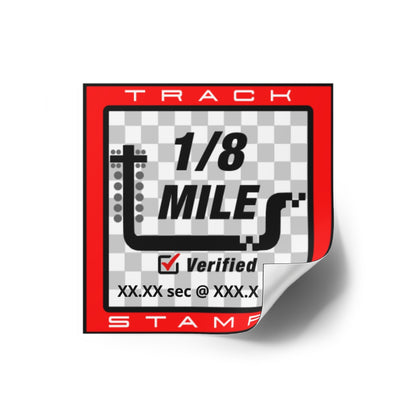 Drag Racing, Personalized Time 1/8 Mile Decal