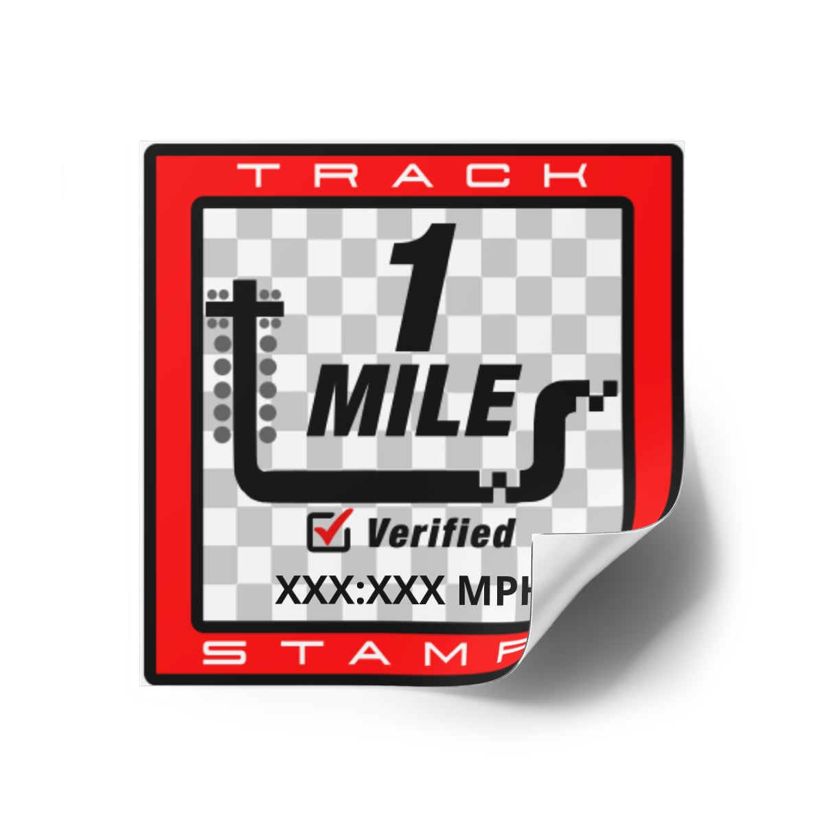 Drag Racing, Personalized Time 1 Mile Decal