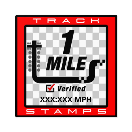 Drag Racing, Personalized Time 1 Mile Decal