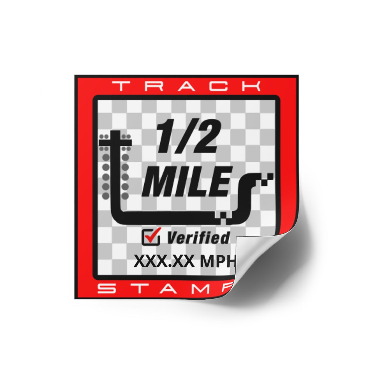 Drag Racing, Personalized Time 1/2 Mile Decal