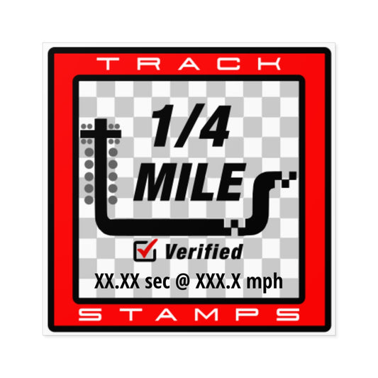 Drag Racing, Personalized Time 1/4 Mile Decal