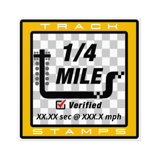 Drag Racing, Personalized Time 1/4 Mile Decal