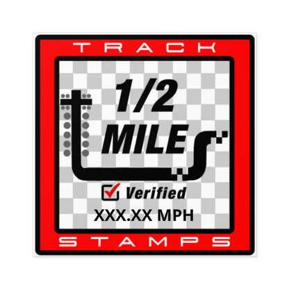 Drag Racing, Personalized Time 1/2 Mile Decal