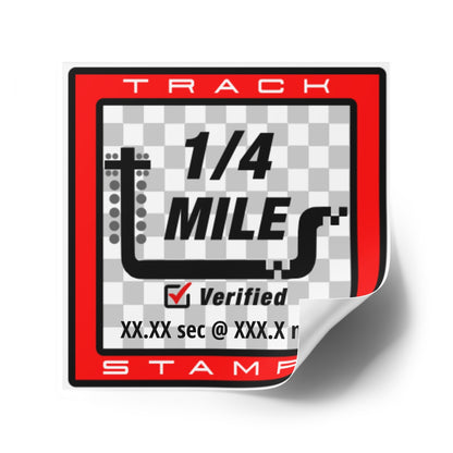 Drag Racing, Personalized Time 1/4 Mile Decal