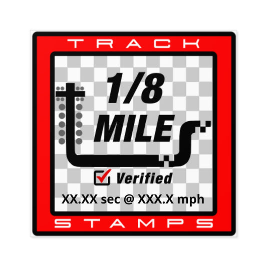 Drag Racing, Personalized Time 1/8 Mile Decal